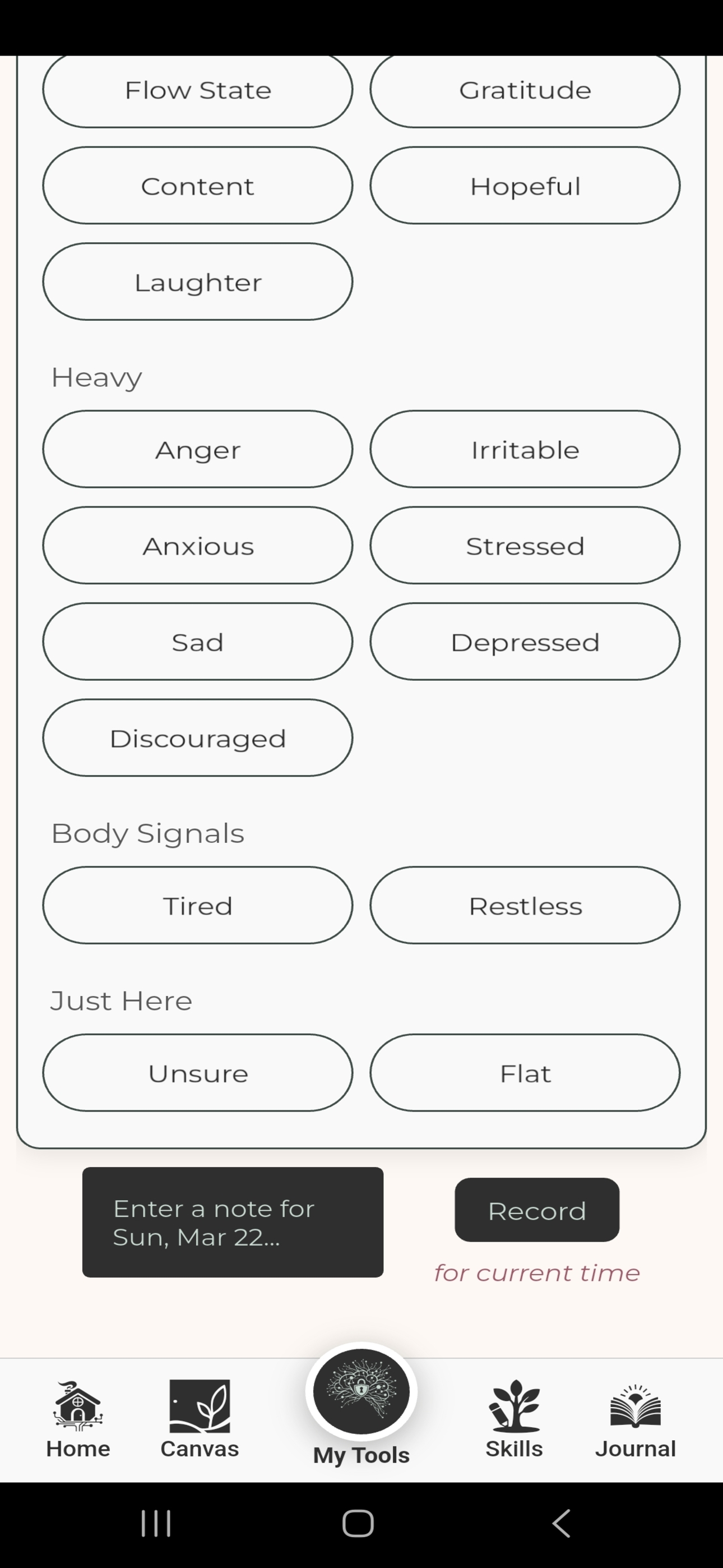 18 distinct emotion states